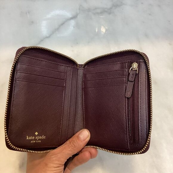 Kate Spade Wallet Leather Saffiano Full Zip Half Size Continental Wallet - Picture 7 of 10